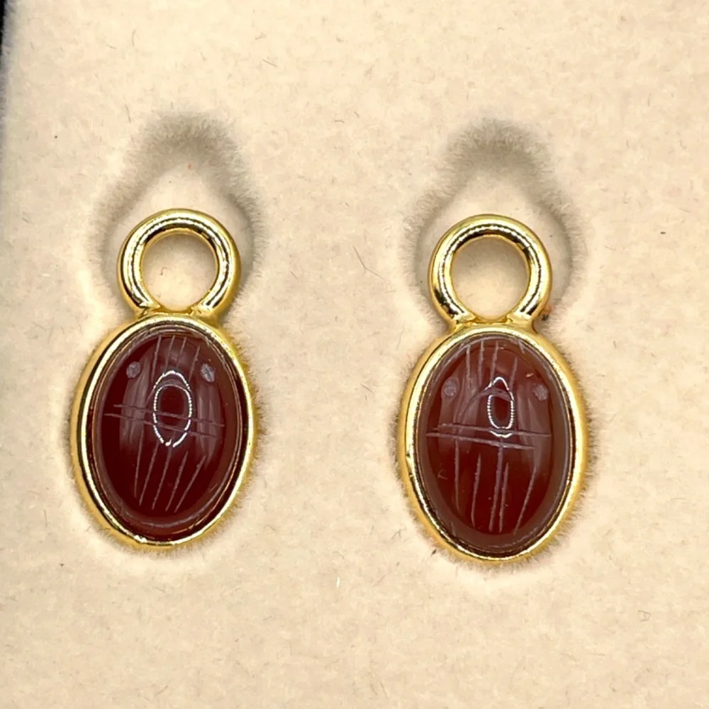 Weingeroff Signed QVC Interchangeable Pendant Pierced Earrings Scarab Set With B - Picture 5 of 12